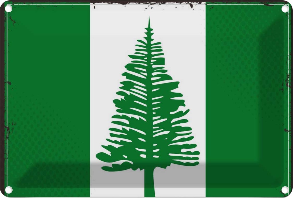 Blechschild 12x18 cm Norfolkinsel Flagge Fahne Wappen