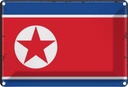 Blechschild 12x18 cm Nordkoreas North Korea Flagge Fahne Wappen