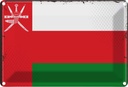 Blechschild 12x18 cm Omans Oman Flagge Fahne Wappen