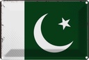 Blechschild 12x18 cm Pakistans Pakistan Flagge Fahne Wappen