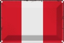 Blechschild 12x18 cm Perus Peru Flagge Fahne Wappen