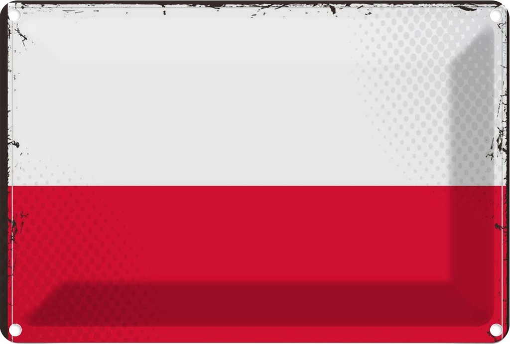 Blechschild 12x18 cm Polens Poland Flagge Fahne Wappen