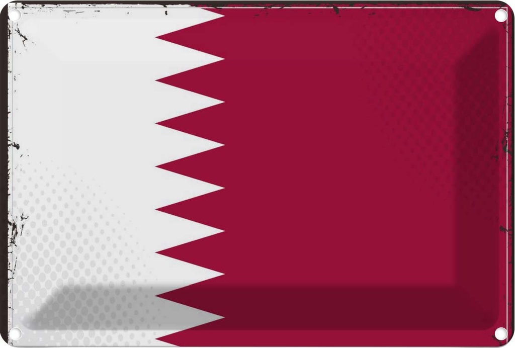 Blechschild 12x18 cm Katars Qatar Flagge Fahne Wappen