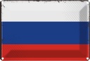 Blechschild 12x18 cm Russlands Russia Flagge Fahne Wappen