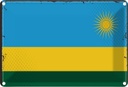 Blechschild 12x18 cm Ruandas Rwanda Flagge Fahne Wappen