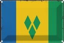 Blechschild 12x18 cm Saint Vincent Grenadinen Flagge Fahne Wappen