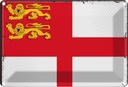 Blechschild 12x18 cm Sark Flagge Fahne Wappen