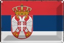 Blechschild 12x18 cm Serbiens Serbia Flagge Fahne Wappen