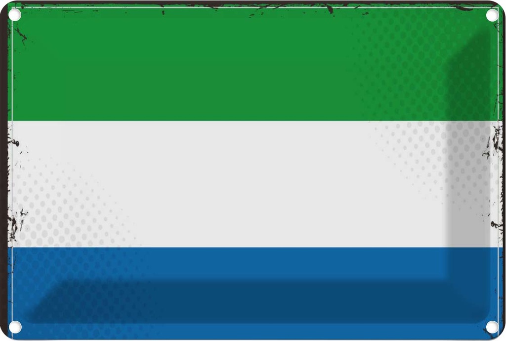 Blechschild 12x18 cm Sierra Leones Leone Flagge Fahne Wappen