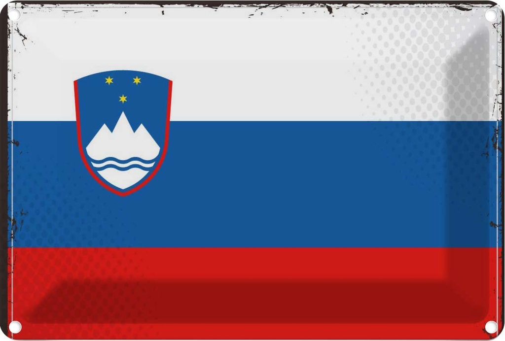 Blechschild 12x18 cm Sloweniens Slovenia Flagge Fahne Wappen