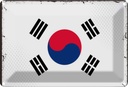 Blechschild 12x18 cm Südkoreas South Korea Flagge Fahne Wappen