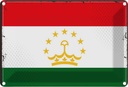 Blechschild 12x18 cm Tadschikistan Tajikistan Flagge Fahne Wappen