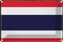 Blechschild 12x18 cm Thailands Thailand Flagge Fahne Wappen