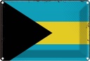 Blechschild 12x18 cm Bahamas Flagge Fahne Wappen