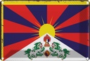 Blechschild 12x18 cm Tibets Tibet Flagge Fahne Wappen