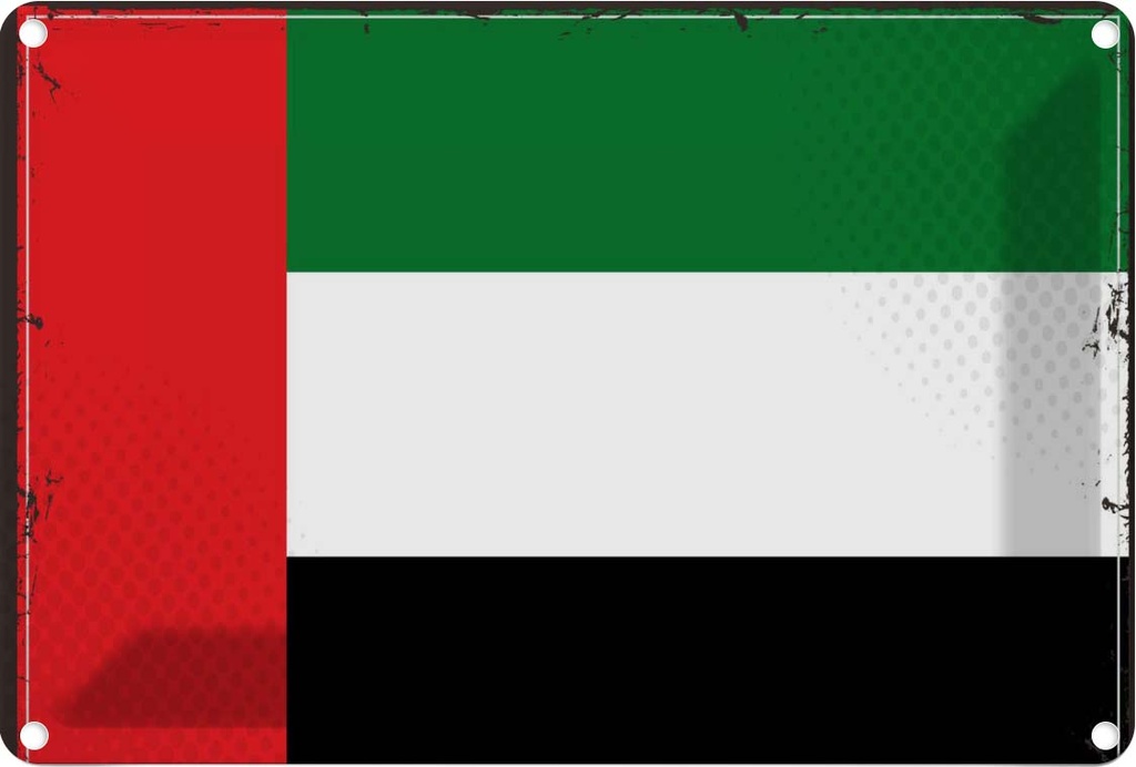 Blechschild 12x18 cm Arabischen Emirate Flagge Fahne Wappen