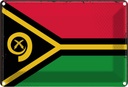 Blechschild 12x18 cm Vanuatus Vanuatu Flagge Fahne Wappen