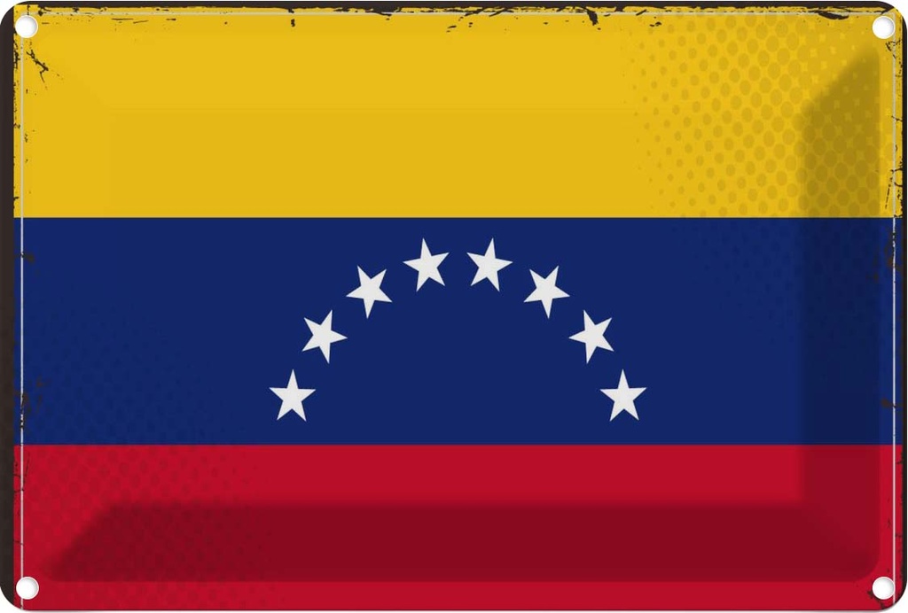 Blechschild 12x18 cm Venezuelas Venezuela Flagge Fahne Wappen