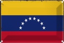 Blechschild 12x18 cm Venezuelas Venezuela Flagge Fahne Wappen