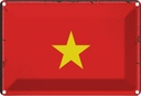 Blechschild 12x18 cm Vietnams Vietnam Flagge Fahne Wappen