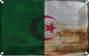 Blechschild 12x18 cm Algerien Algeria Rost Flagge Fahne Wappen