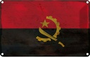 Blechschild 12x18 cm Angola Rost Flagge Fahne Wappen