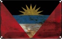 Blechschild 12x18 cm Antigua und Barbuda Rost Flagge Fahne Wappen