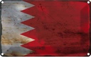 Blechschild 12x18 cm Bahrain Rost Flagge Fahne Wappen