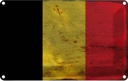 Blechschild 12x18 cm Belgien Belgium Rost Flagge Fahne Wappen