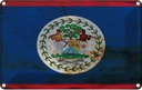 Blechschild 12x18 cm Belize Rost Flagge Fahne Wappen