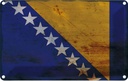 Blechschild 12x18 cm Bosnien und Herzegowina Rost Flagge Fahne Wappen