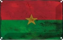 Blechschild 12x18 cm Burkina Faso Rost Flagge Fahne Wappen
