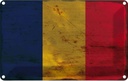 Blechschild 12x18 cm des Tschad Chad Rost Flagge Fahne Wappen