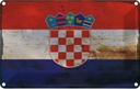 Blechschild 12x18 cm Kroatien Croatia Rost Flagge Fahne Wappen