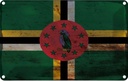Blechschild 12x18 cm Dominica Rost Flagge Fahne Wappen