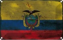 Blechschild 12x18 cm Ecuador Rost Flagge Fahne Wappen