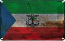 Blechschild 12x18 cm Äquatorialguinea Rost Flagge Fahne Wappen