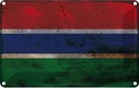 Blechschild 12x18 cm Gambia the Rost Flagge Fahne Wappen