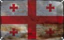 Blechschild 12x18 cm Georgien Georgia Rost Flagge Fahne Wappen