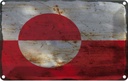 Blechschild 12x18 cm Grönland Greenland Rost Flagge Fahne Wappen