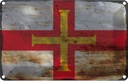 Blechschild 12x18 cm Guernsey Rost Flagge Fahne Wappen