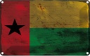 Blechschild 12x18 cm Guinea-Bissau Guinea Rost Flagge Fahne Wappen