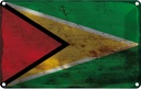 Blechschild 12x18 cm Guyana Rost Flagge Fahne Wappen