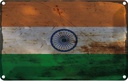 Blechschild 12x18 cm Indien India Rost Flagge Fahne Wappen