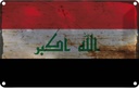 Blechschild 12x18 cm Irak Iraq Rost Flagge Fahne Wappen