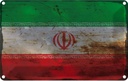 Blechschild 12x18 cm Iran Rost Flagge Fahne Wappen