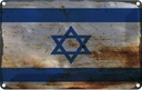 Blechschild 12x18 cm Israel Rost Flagge Fahne Wappen