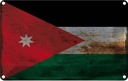 Blechschild 12x18 cm Jordanien Jordan Rost Flagge Fahne Wappen
