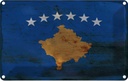 Blechschild 12x18 cm Kosovo Rost Flagge Fahne Wappen