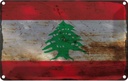 Blechschild 12x18 cm Libanon Lebanon Rost Flagge Fahne Wappen